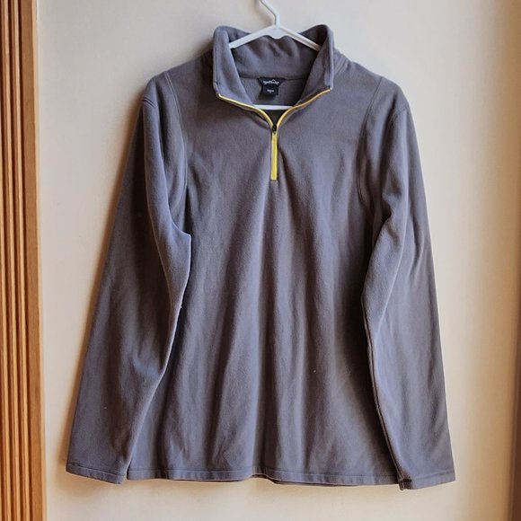 Eddie Bauer Gray Quarter Zip Fleece Pullover Size XL - Picture 1 of 15